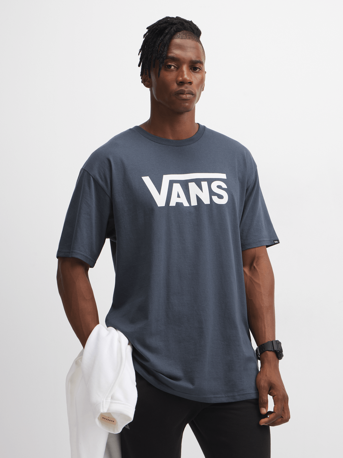 Vans Men's Classic Indigo Marshmallow Short Sleeve Crew Neck T-Shirt