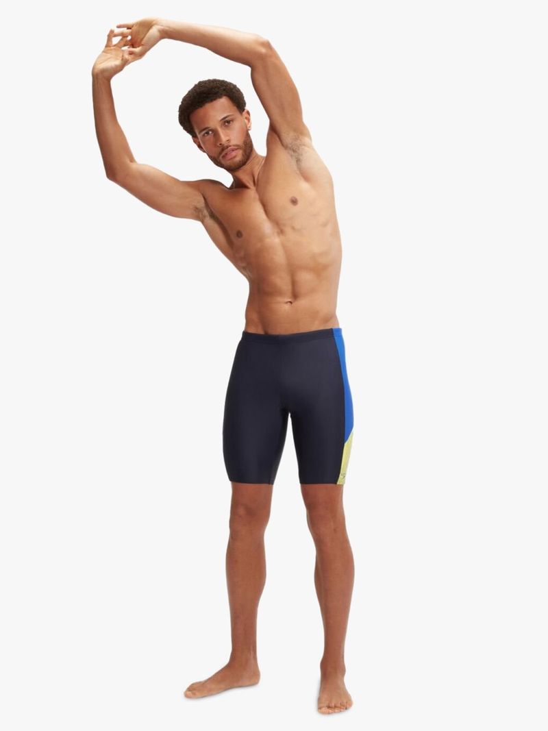 Speedo Men's Dive Jammer Swimsuit: Navy/Lemon, Durable, Chlorine-Resistant Endurance10 Fabric