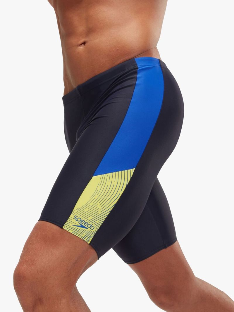 Speedo Men's Dive Jammer Swimsuit: Navy/Lemon, Durable, Chlorine-Resistant Endurance10 Fabric
