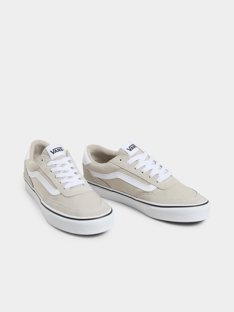 Vans Men's Primary Check Old Skool Grey/White Suede Canvas Sneakers