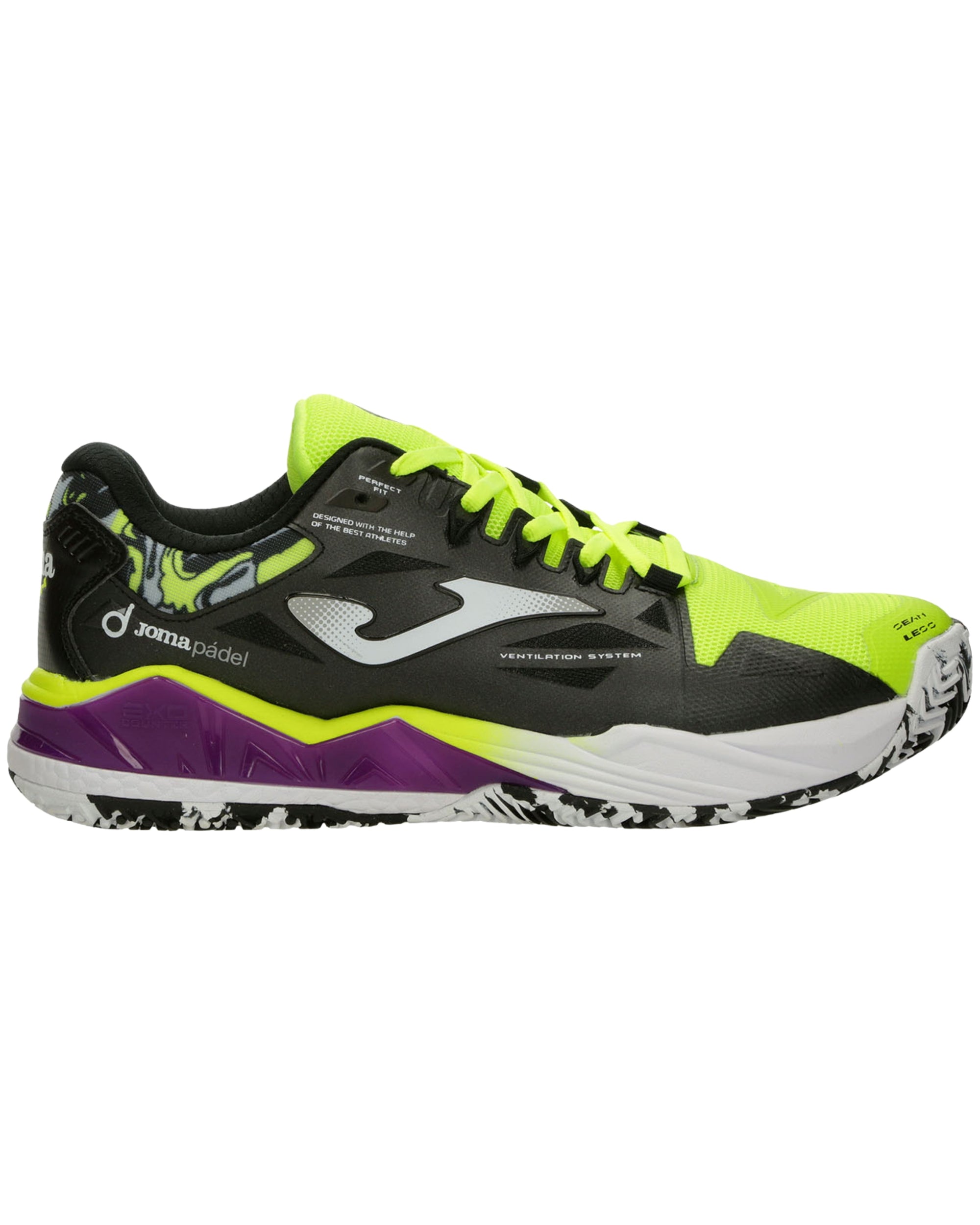 Joma Spin Men 2509 Padel Shoes - Black/Yellow - Cover