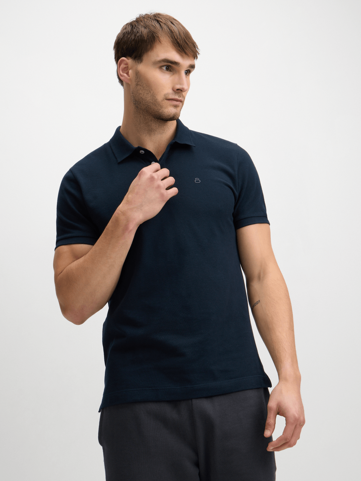 Men's Navy Pique Cotton Polo Shirt – Comfortable Everyday Golfer Top