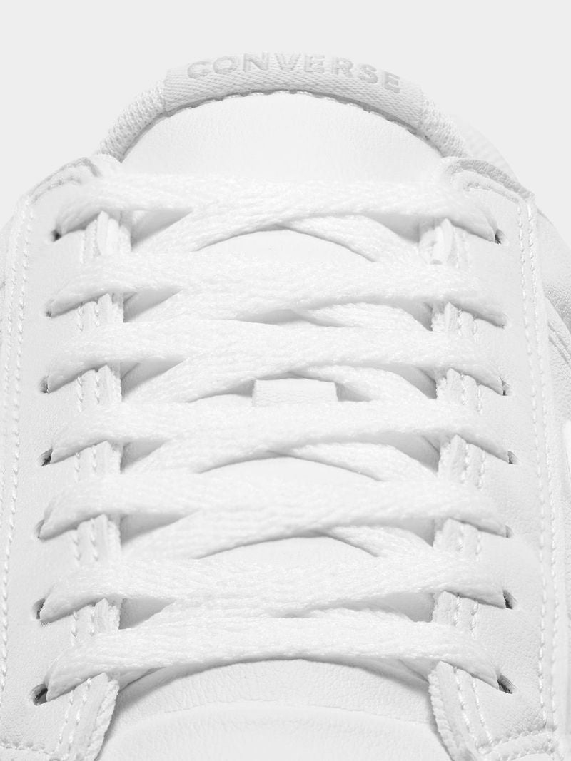 Converse Men's White Faux Leather Low-Top Sneakers for Everyday Comfort Style