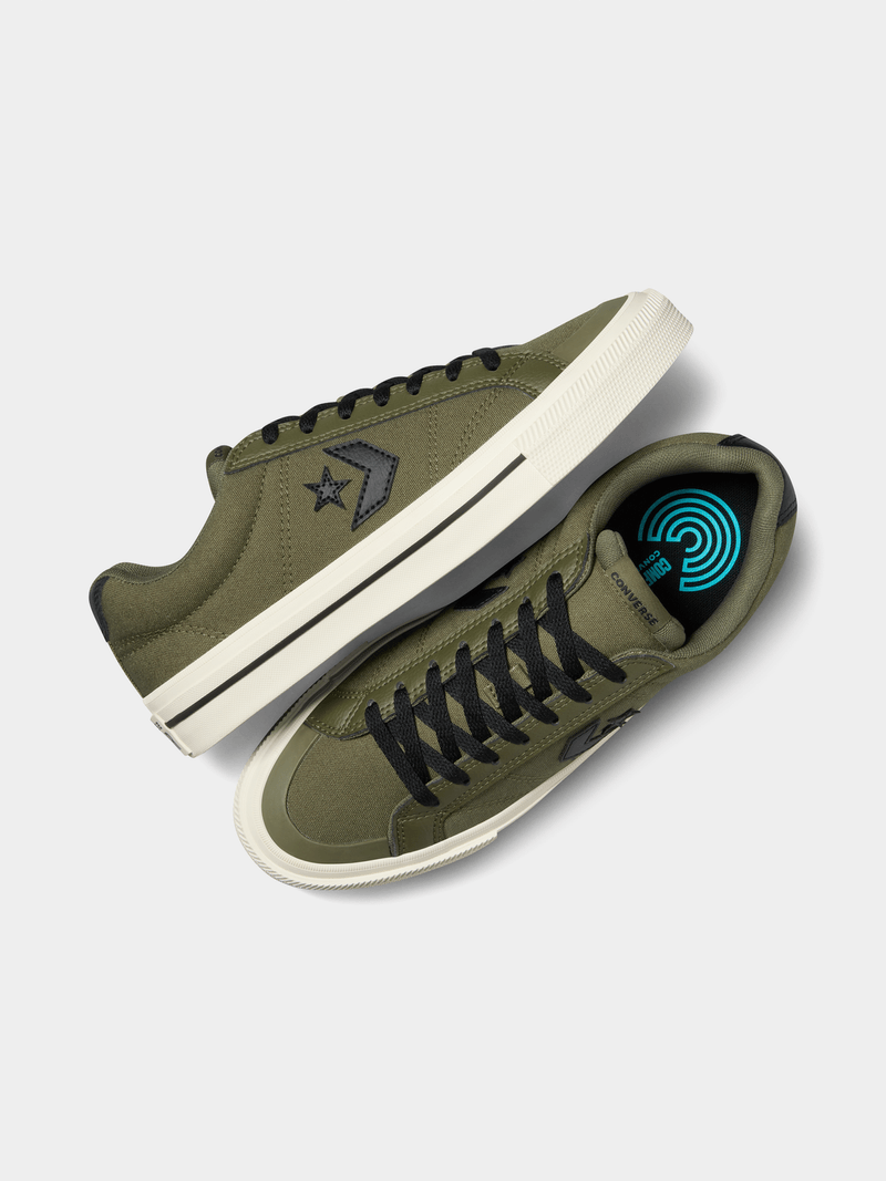 Converse Men's Sport Casual Khaki Black Sneakers: Durable Canvas, Iconic Style, Comfort