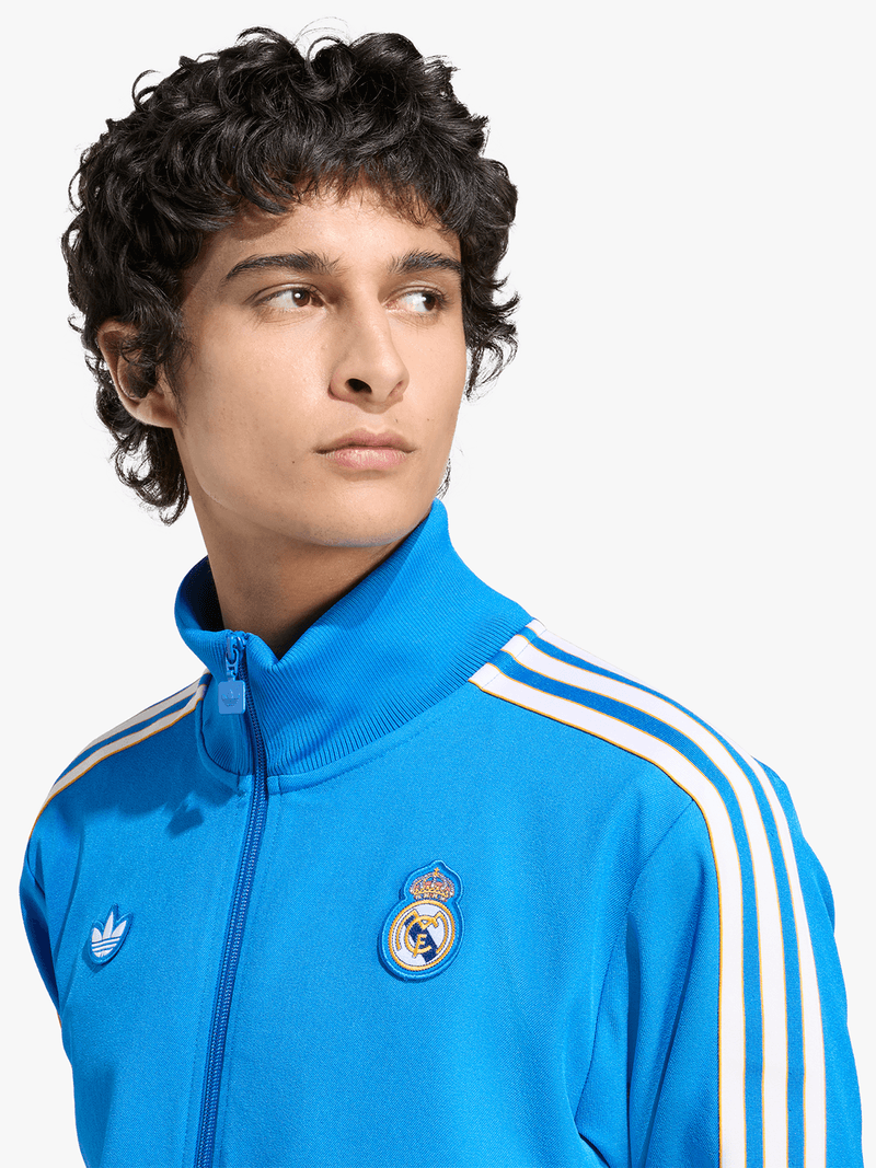 Adidas Men's Real Madrid Blue Terrace Icons Full-Zip Track Top