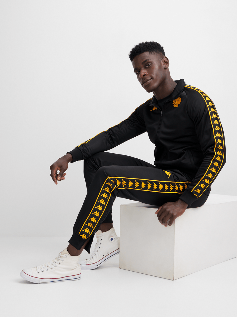 Kappa Kaizer Chiefs 222 Banda Annistony Black Yellow Jacket - Stylish Track Jacket