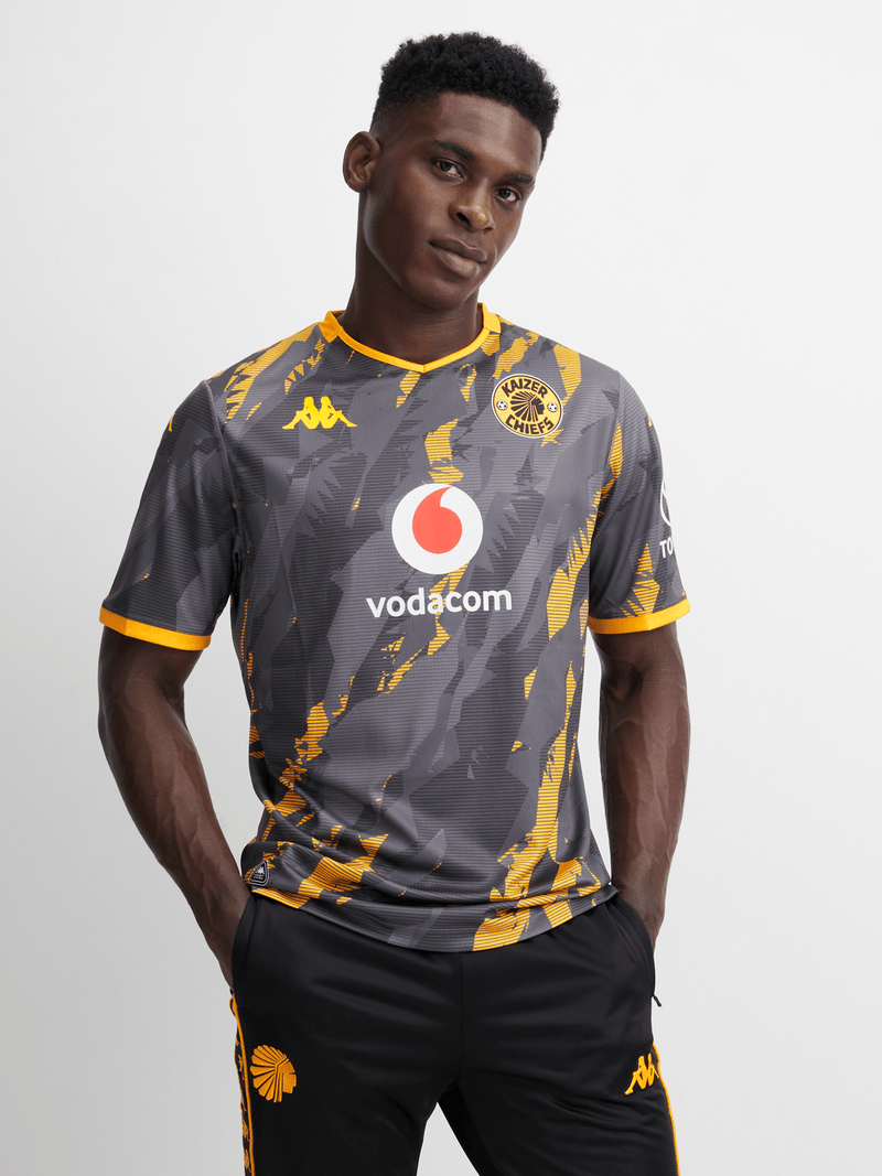Kappa Men's Kaizer Chiefs Away 25/26 Grey Kombat Performance Stadium Jersey