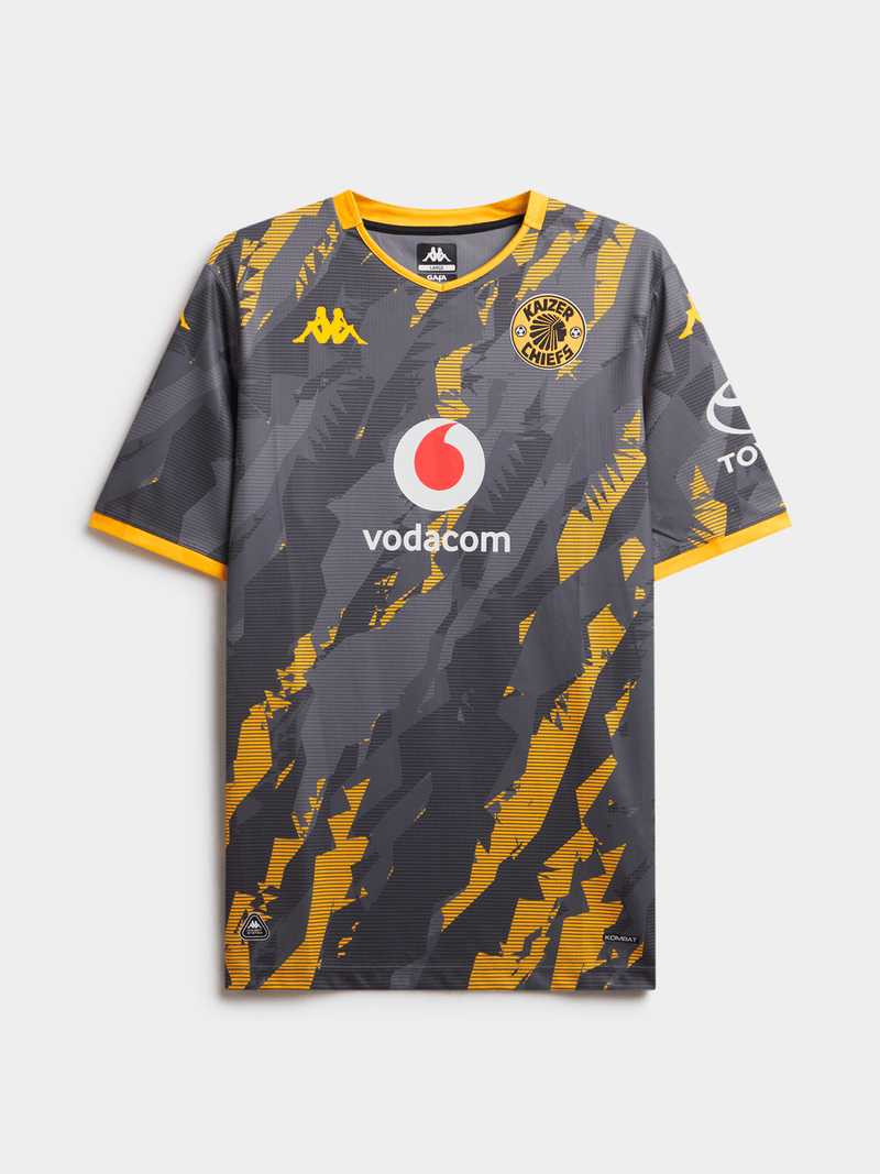 Kappa Men's Kaizer Chiefs Away 25/26 Grey Kombat Performance Stadium Jersey