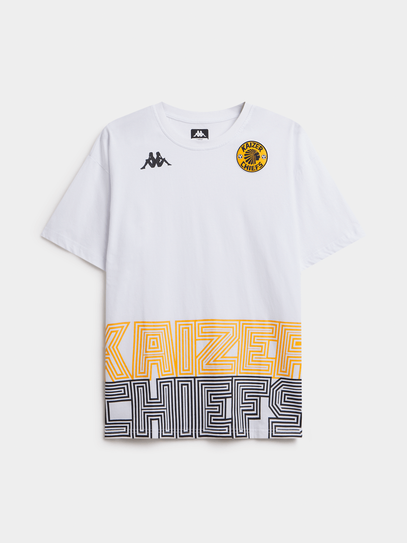 Kappa Men's Kaizer Chiefs Ametod White Cotton Tee - Official Fan Gear