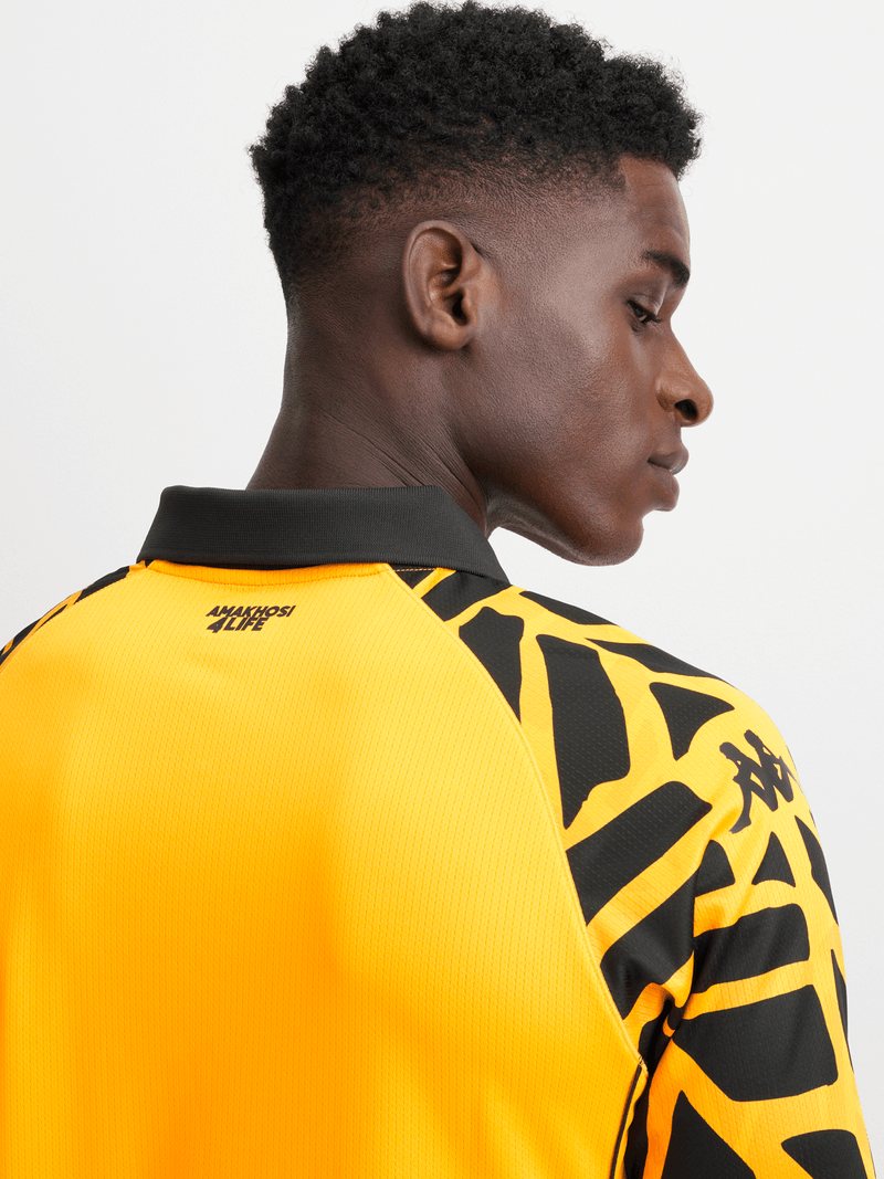 Kappa Men's Kaizer Chiefs 25/26 Home Yellow Stadium Jersey Official Fan Gear