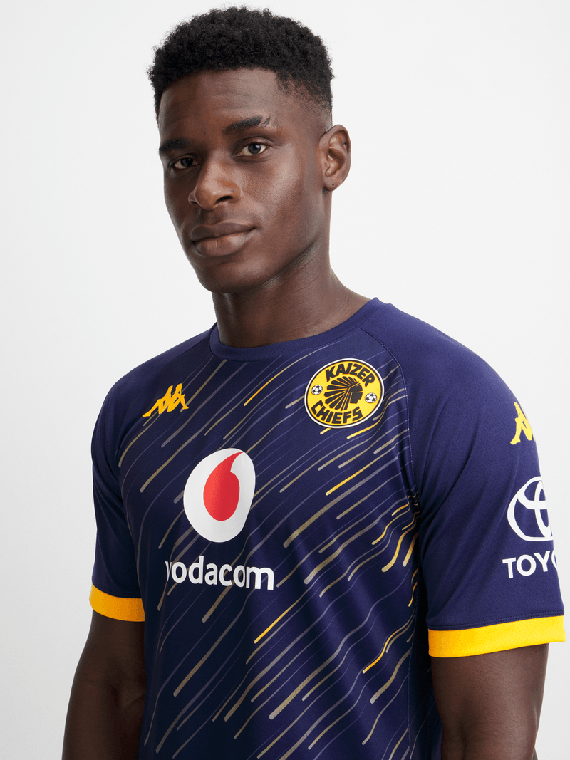 Kappa Men's Kaizer Chiefs Technical Warm Up 25/26 Blue/Yellow Soccer Jersey