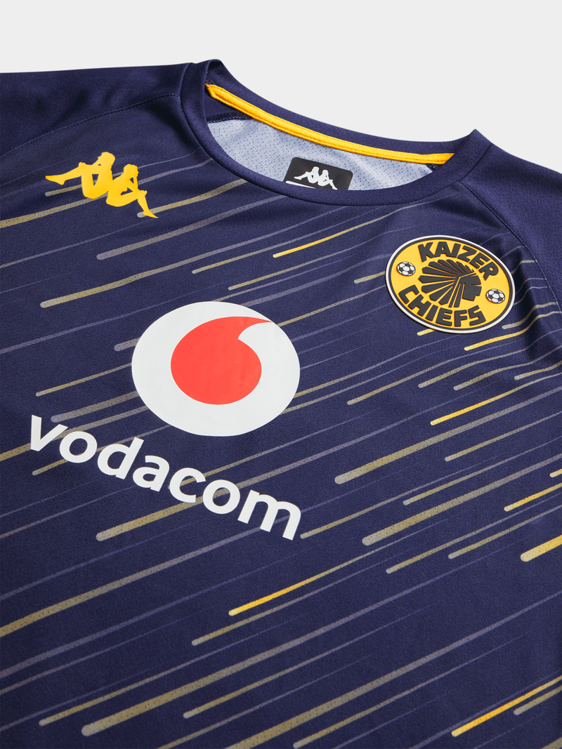 Kappa Men's Kaizer Chiefs Technical Warm Up 25/26 Blue/Yellow Soccer Jersey