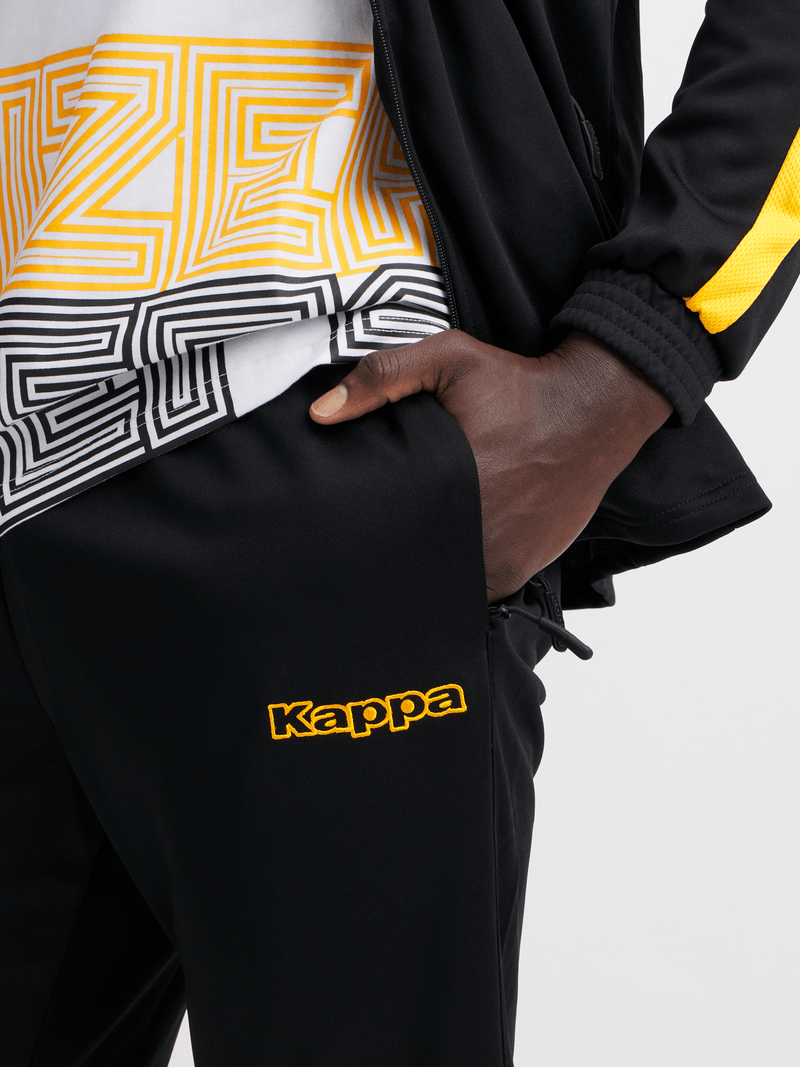 Kappa Men's Kaizer Chiefs Salcito Black Tracksuit - Comfortable Fan Sportswear Set