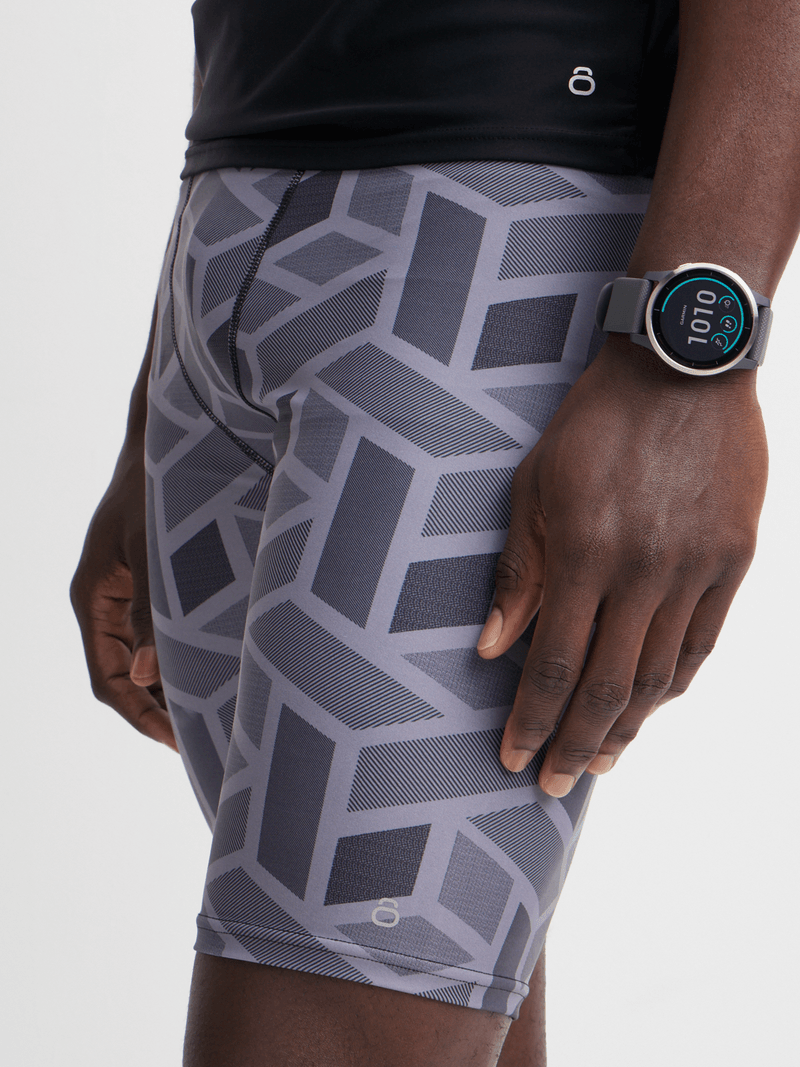 TS KB Men's Performance All-Over Print Grey Jammer Swim Trunks
