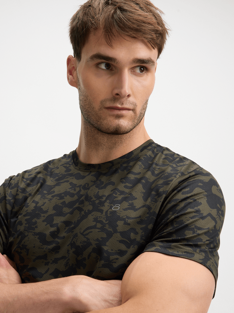 TS Men's Run Your Pace All-Over Print Fatigue Performance Tee