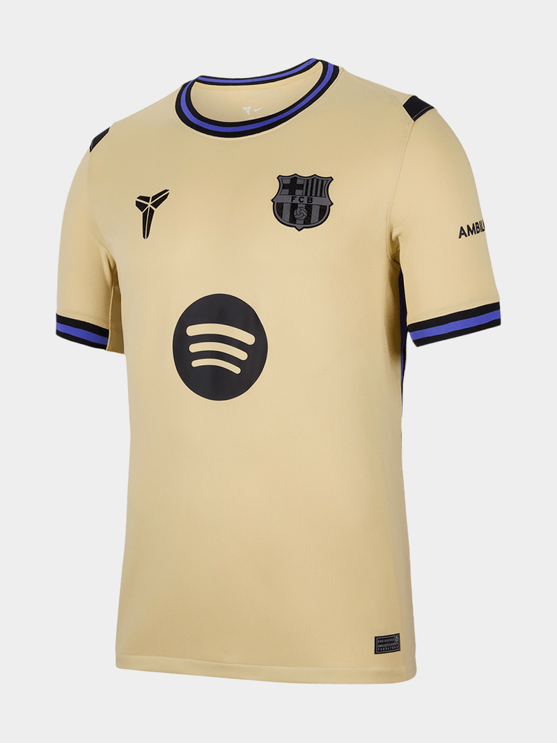 Nike Men's Barcelona Away 25/26 Gold Purple Black Stadium Soccer Jersey