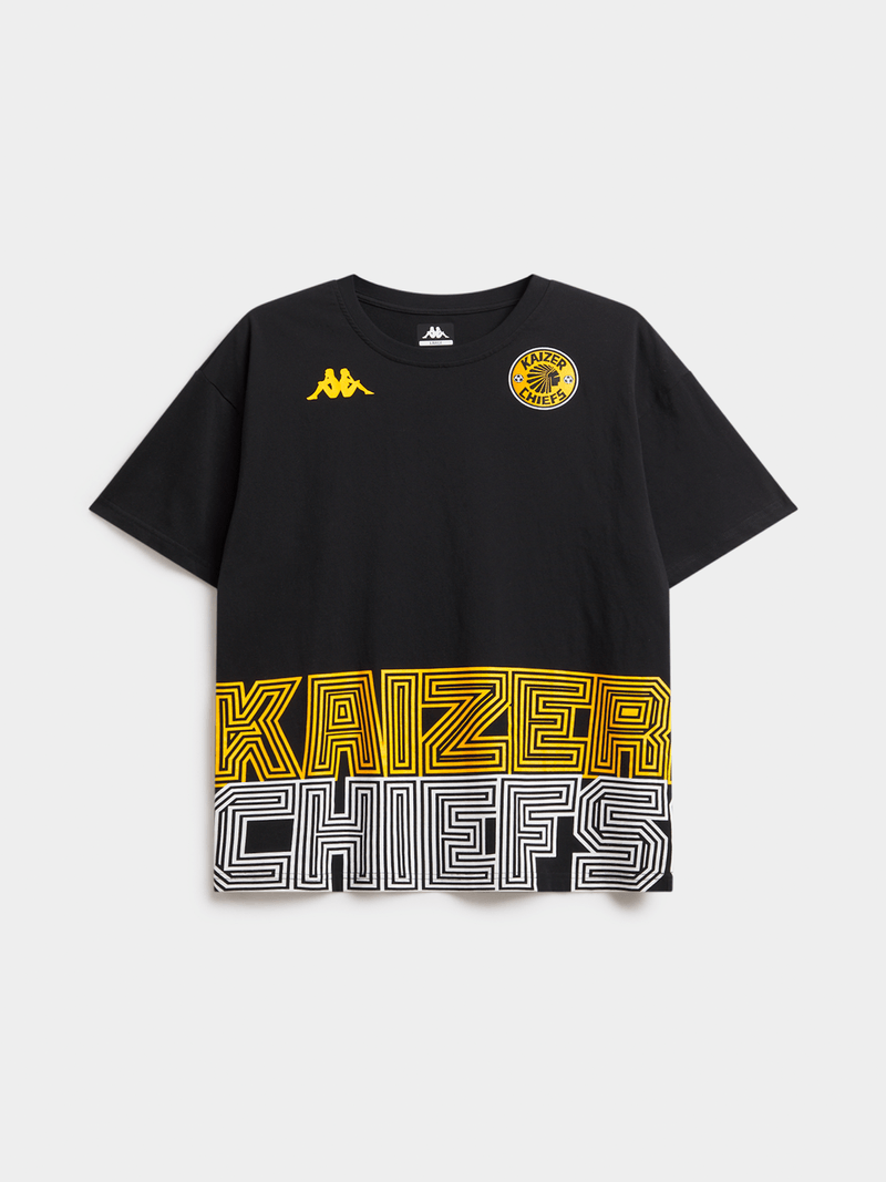 Official Kappa Kaizer Chiefs Ametod Black Tee: Premium Cotton Fan Gear Shirt