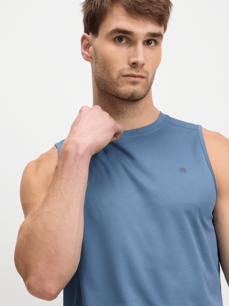 TS Men's Performance Periwinkle Musclehugger Vest - Athletic Fit, Quick-Dry Fabric