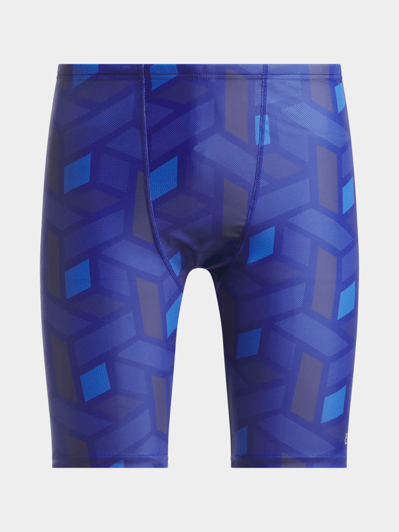 Men's TS KB Geometric Print Performance Swim Jammer – Navy Blue Durable Swimwear