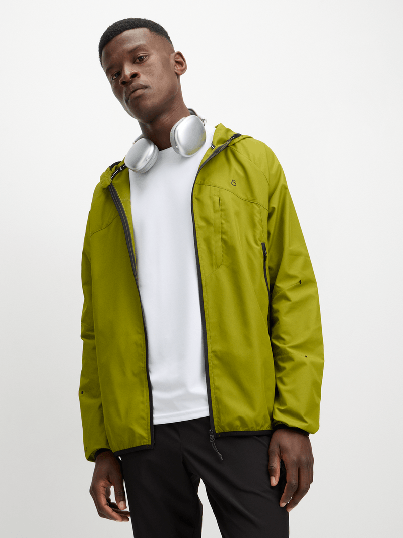TS Men's Agility Avo Green Lightweight Quick-Dry Running Jacket with Secure Pockets
