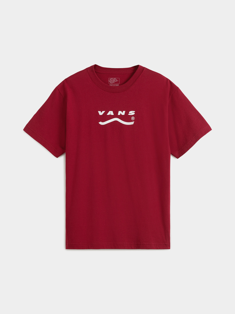 Vans Men's Classic Off The Wall Burgundy Cotton Short Sleeve Graphic Tee