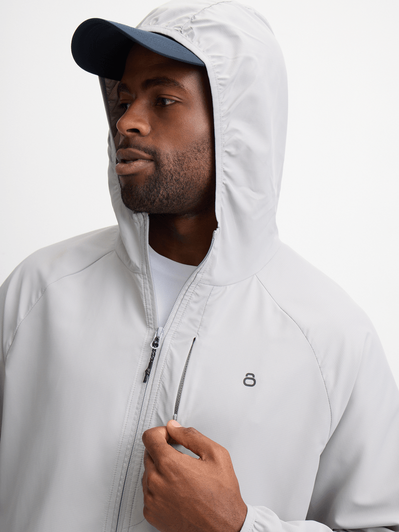 Men's Legacy Silver Grey Lightweight Quick-Dry Performance Running Jacket