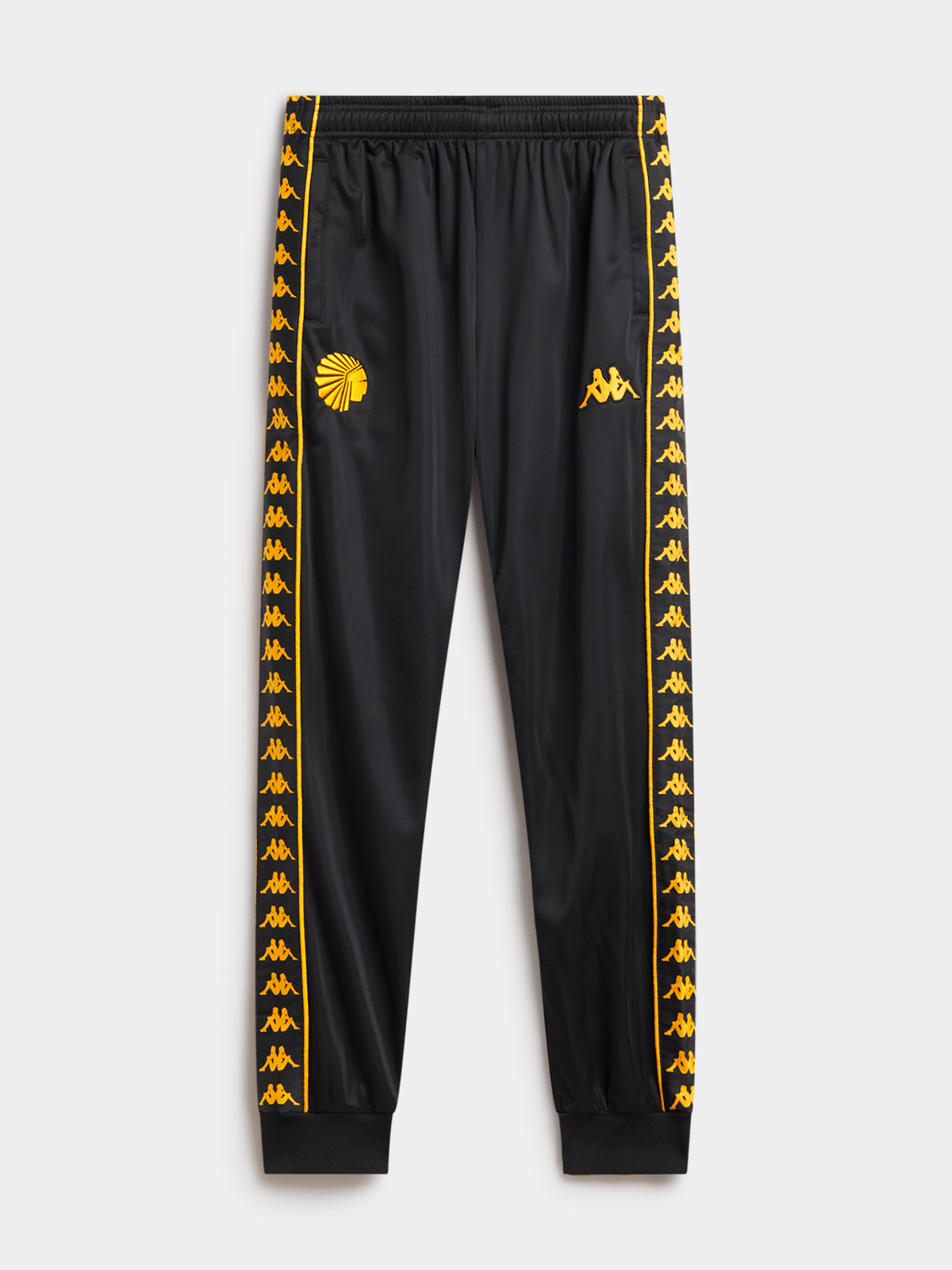 Kappa Men's Kaizer Chiefs Banda Rastoriam Black/Yellow Athletic Track Pants