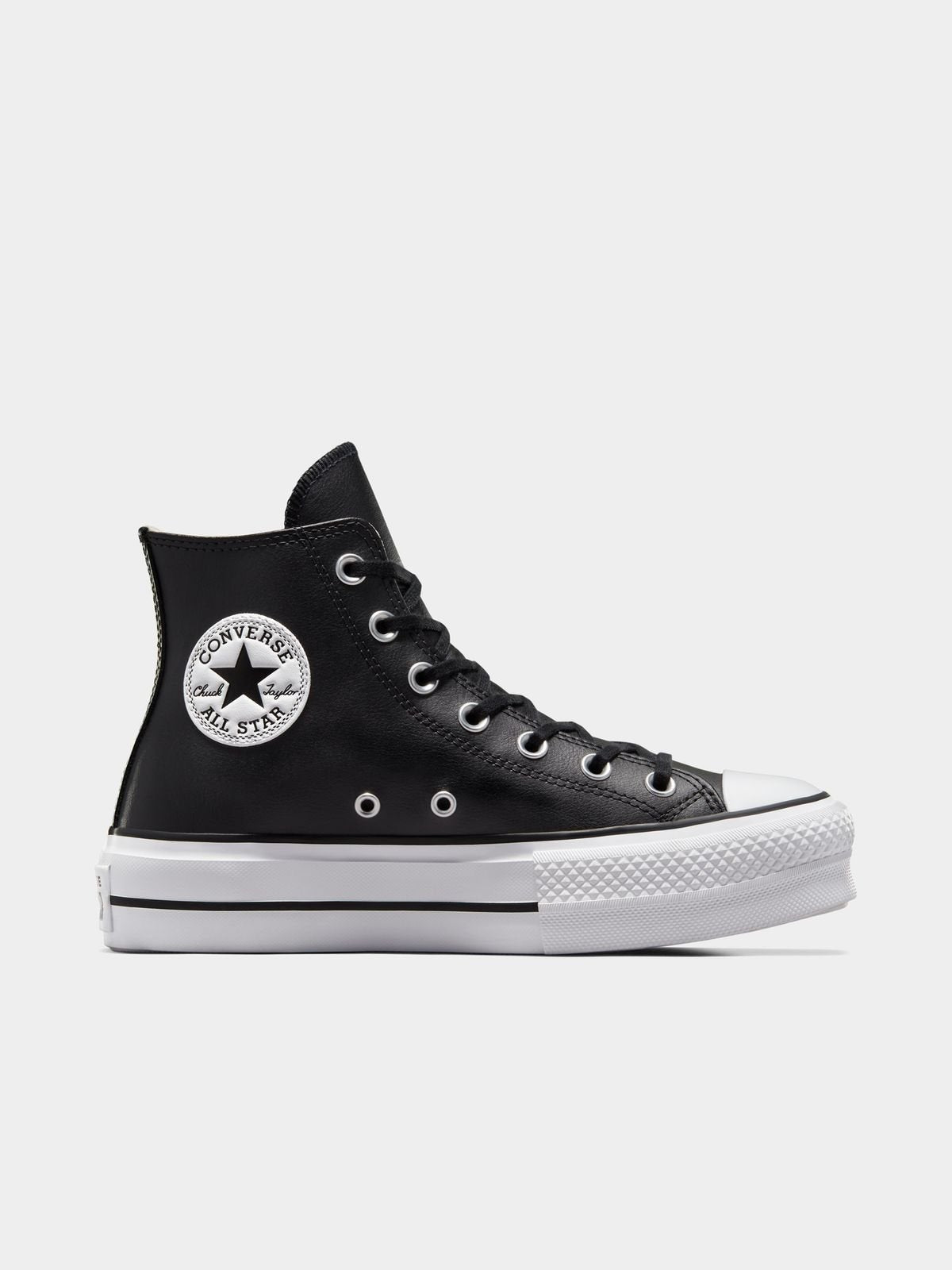 Women's Converse All Star Lift Leather Hi-Top Black Sneakers - Platform Comfort