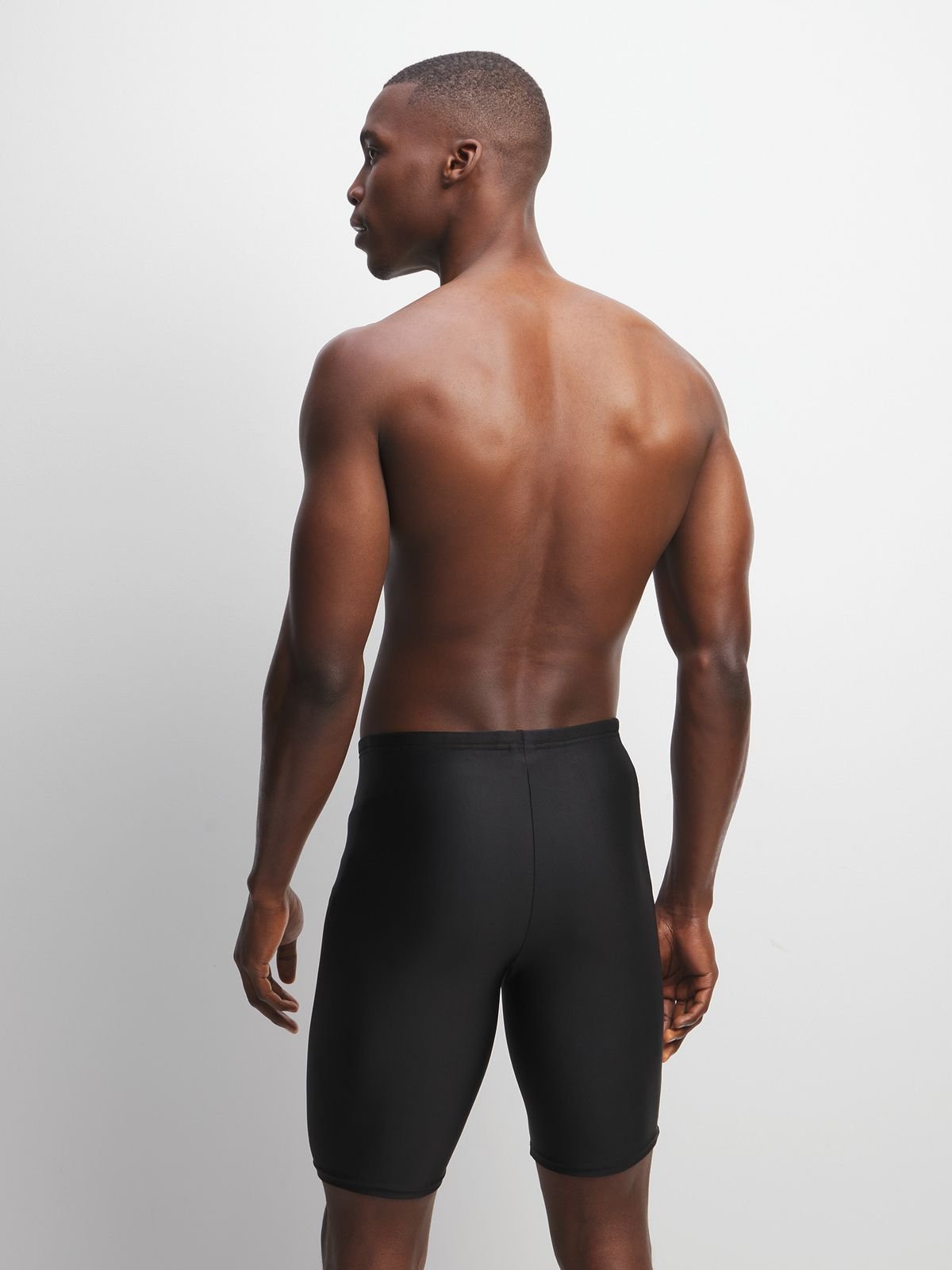 Men's Performance Panel Swim Jammer with Geometric Print, Quick-Dry, Comfortable Fit