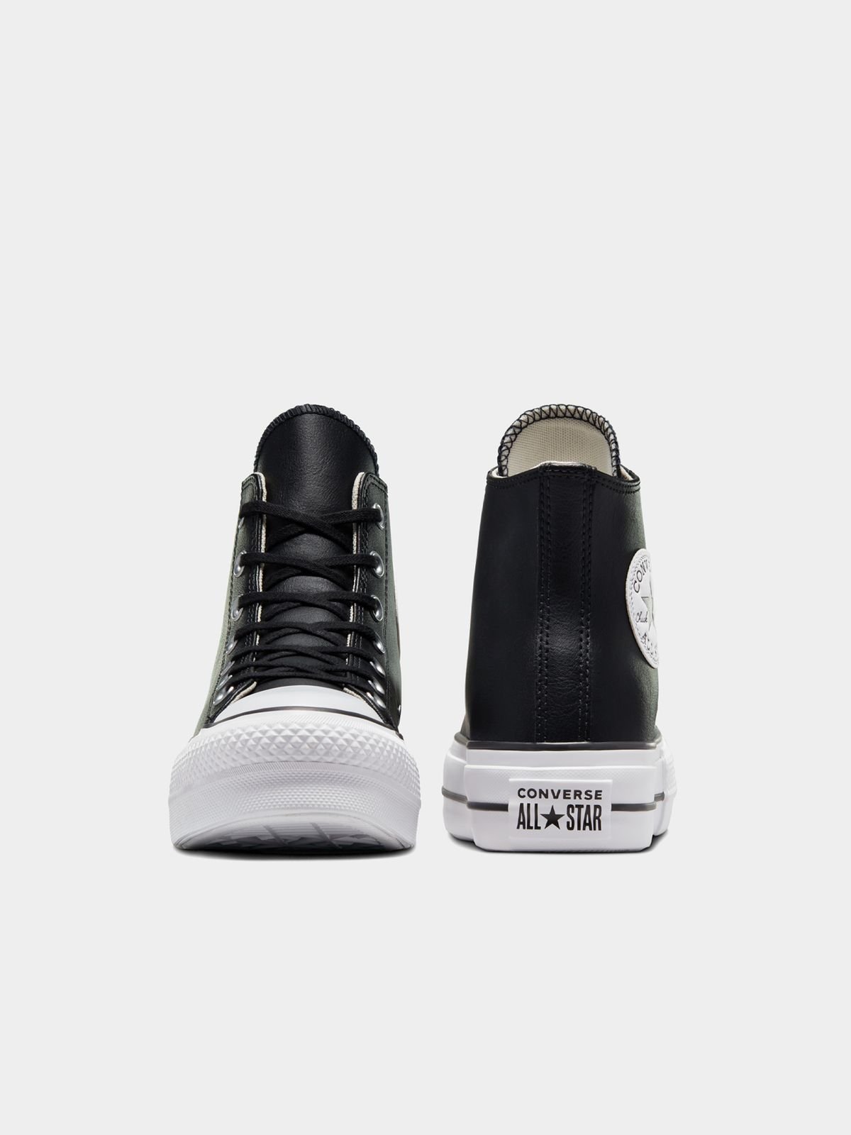 Women's Converse All Star Lift Leather Hi-Top Black Sneakers - Platform Comfort