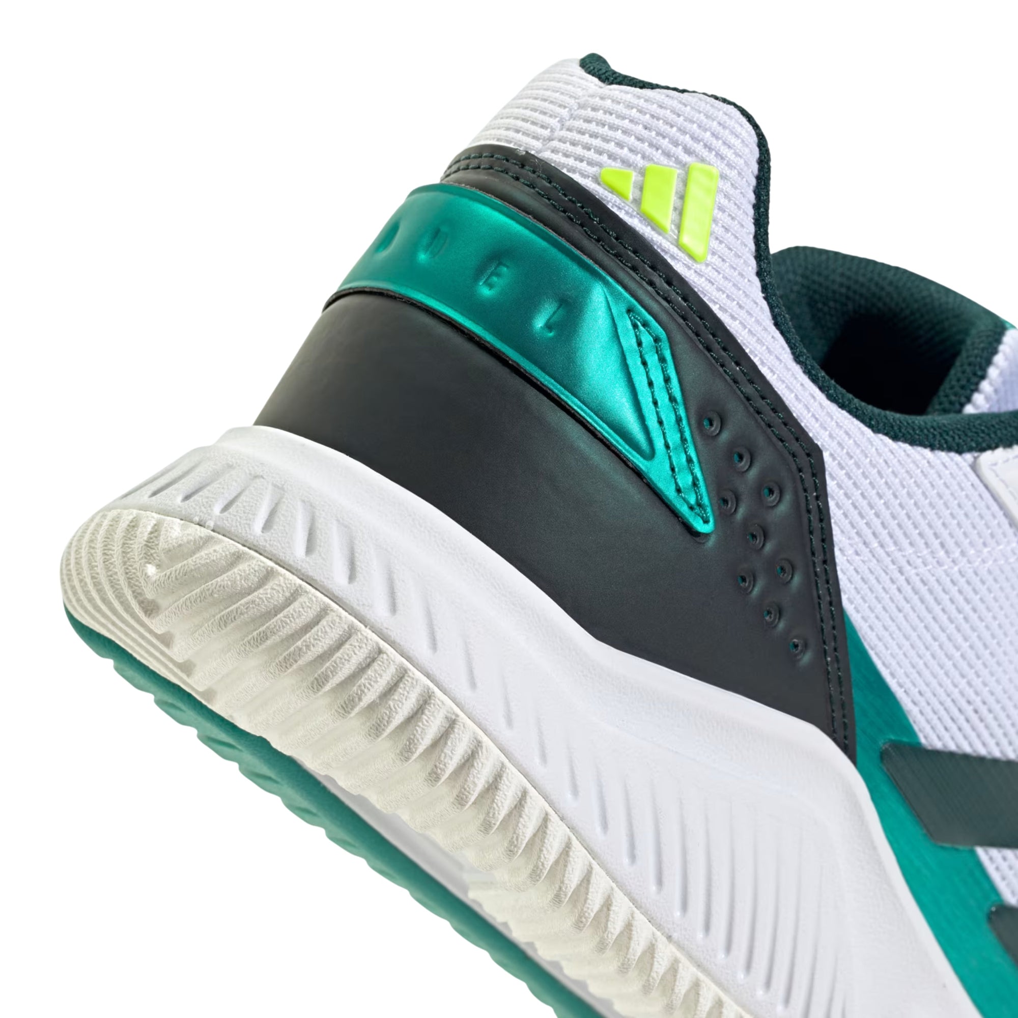 Adidas Courtquick Padel Shoes - White/Aurora Ivy - Heel