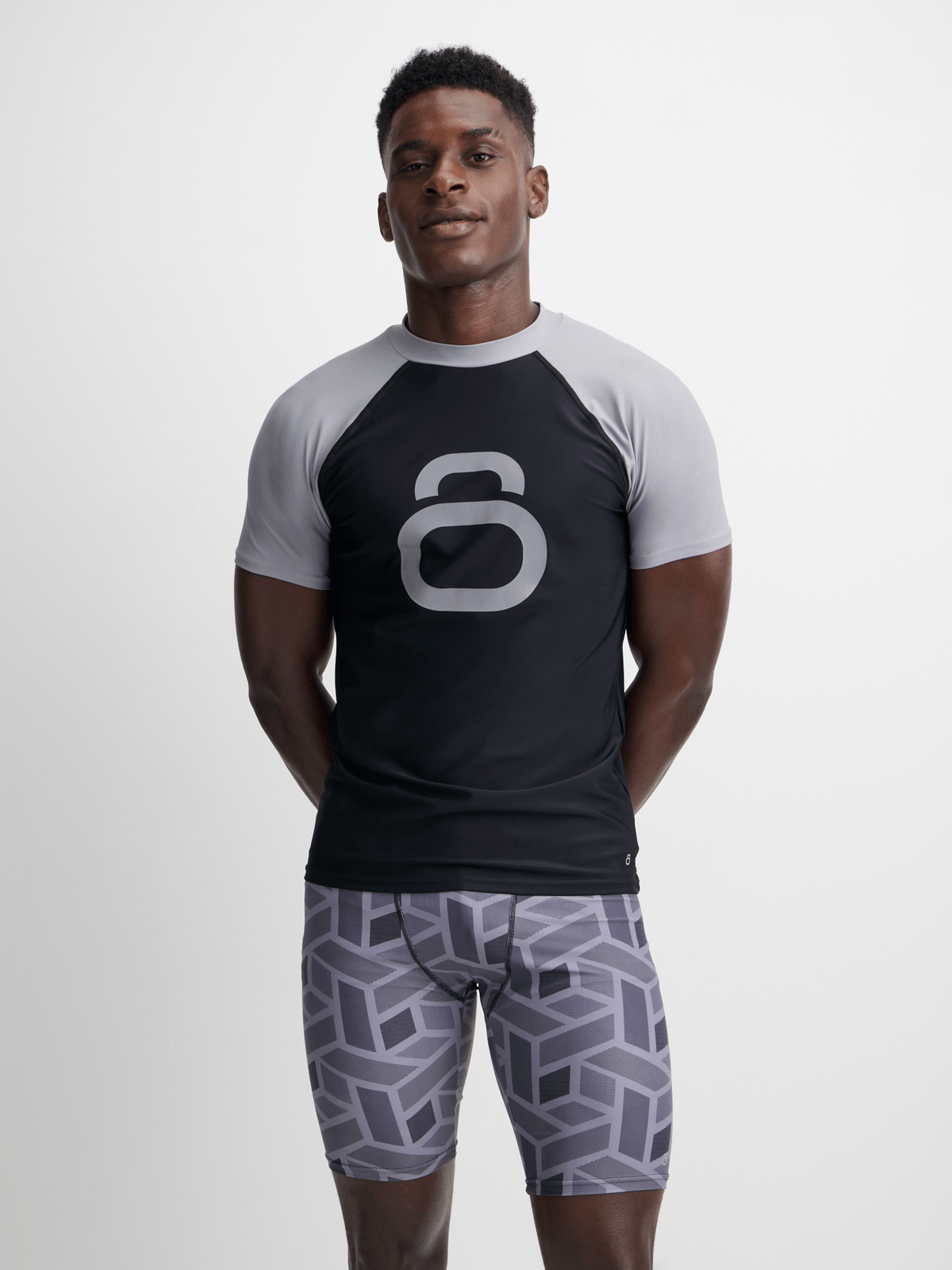TS KB Men's All Over Print Grey Performance Swim Jammer Durable