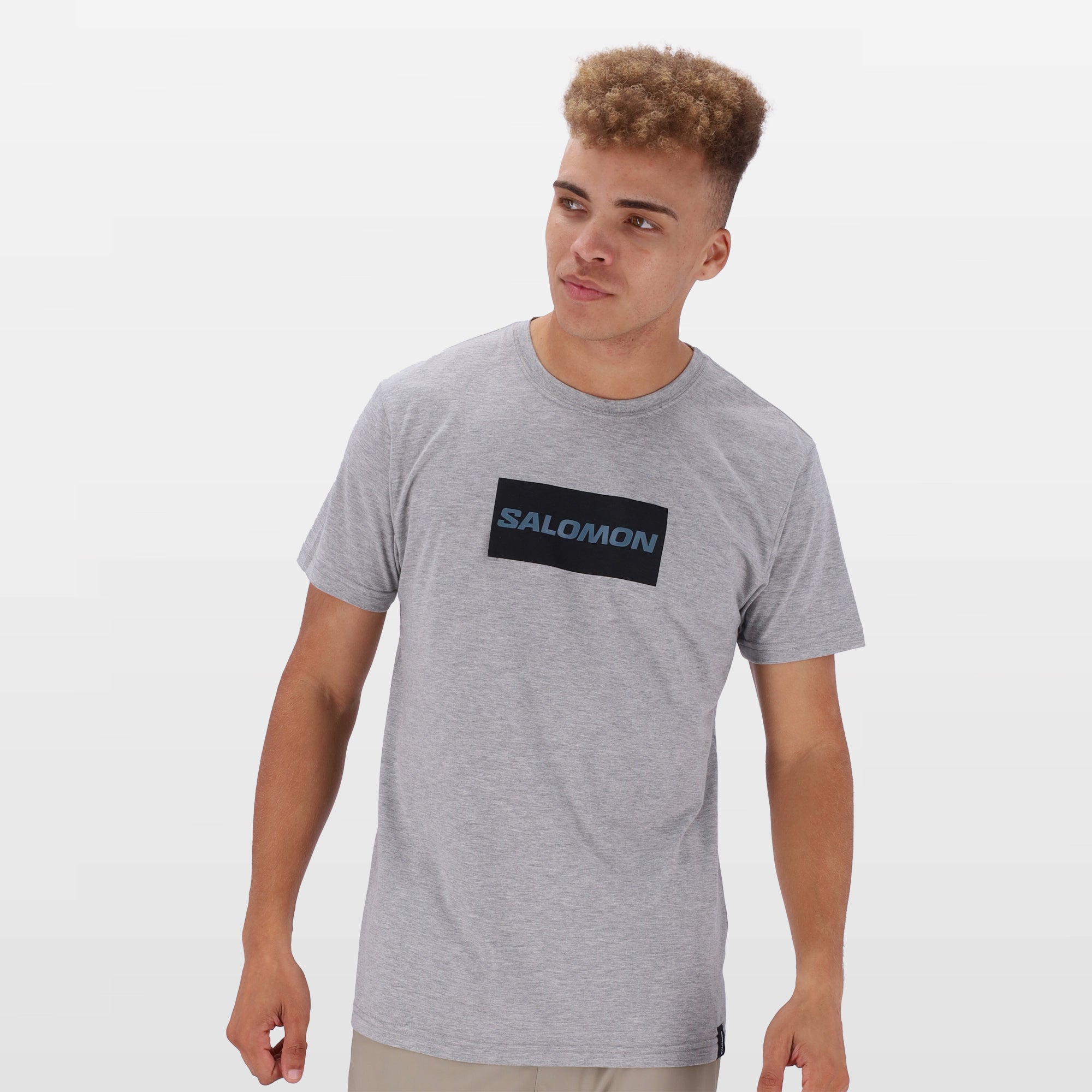 Salomon Block Out Men's Short Sleeve Cotton Tee - Breathable Graphic Print