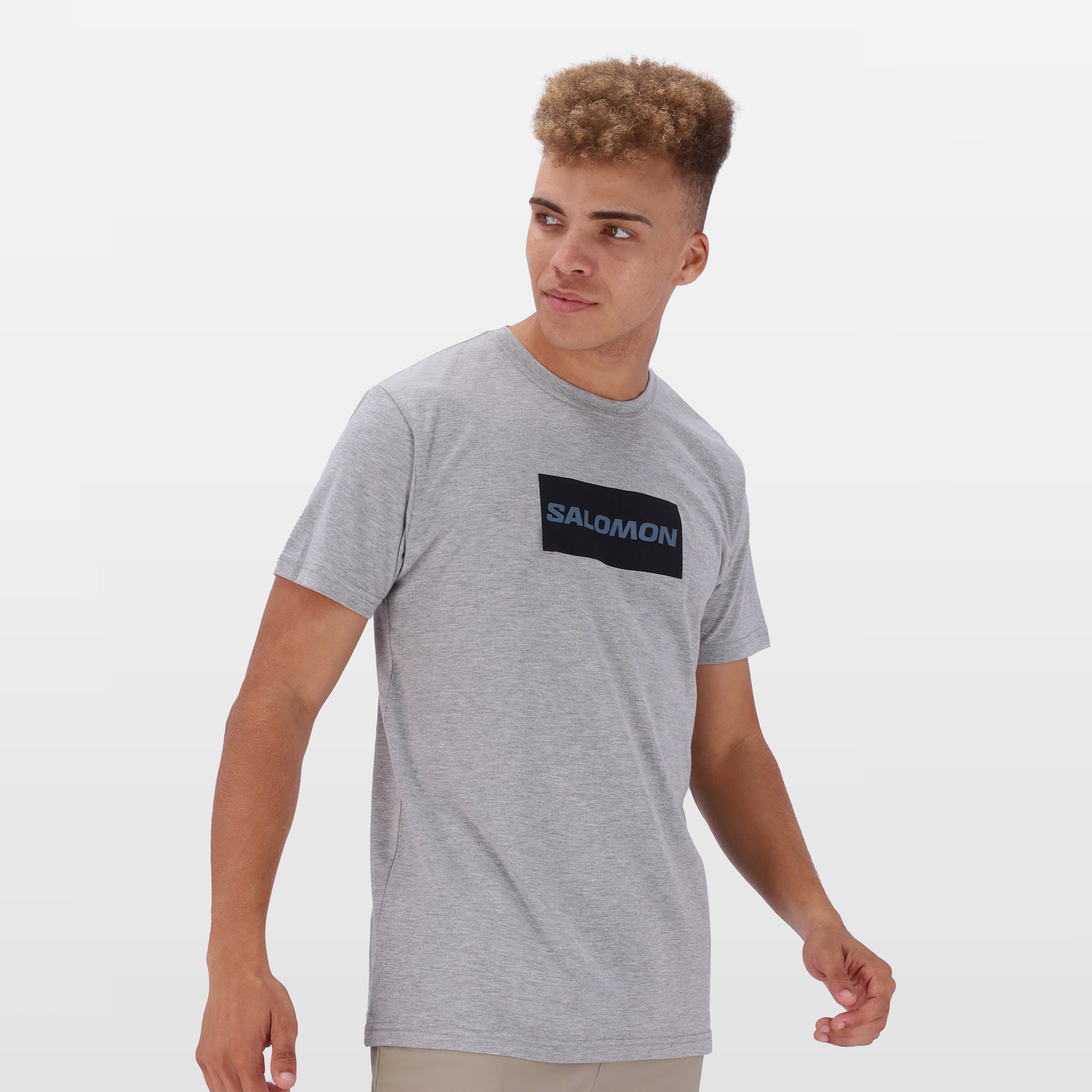 Salomon Block Out Men's Short Sleeve Cotton Tee - Breathable Graphic Print