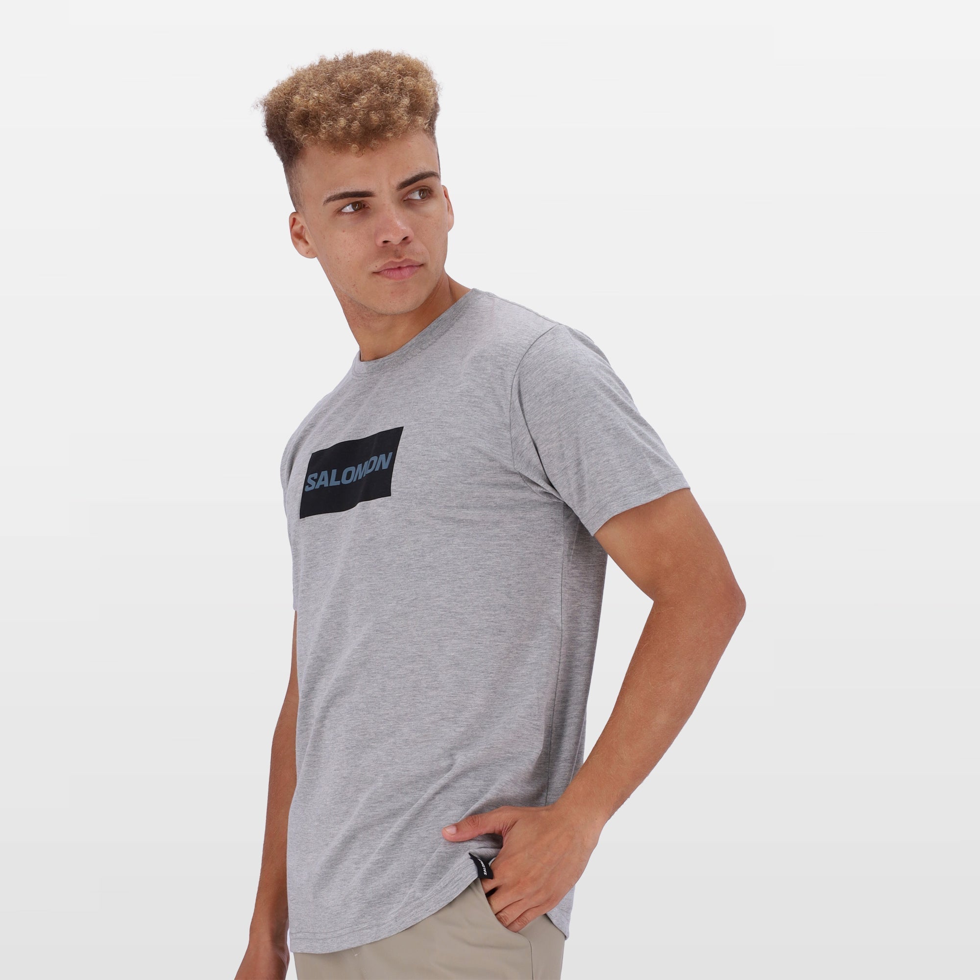 Salomon Block Out Men's Short Sleeve Cotton Tee - Breathable Graphic Print
