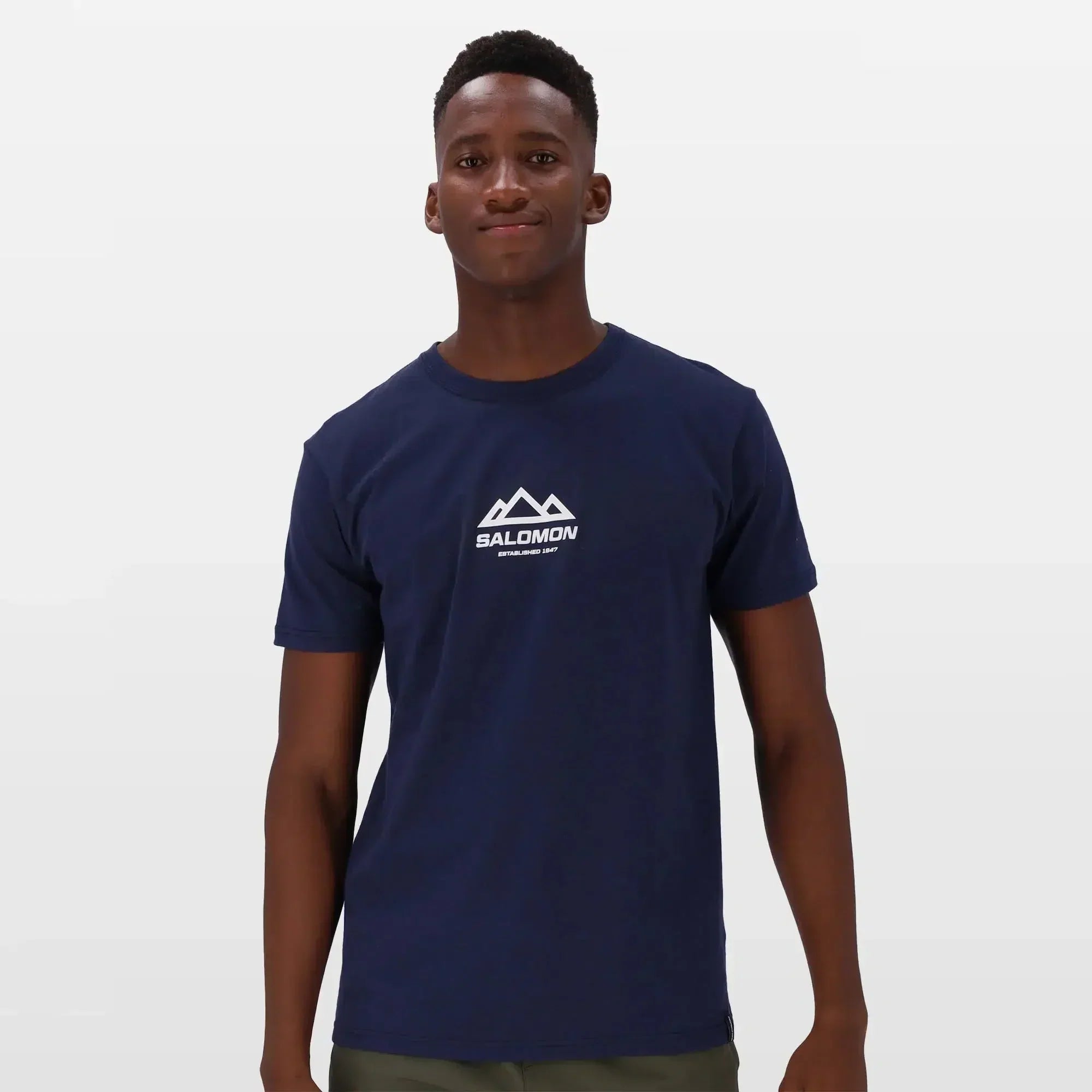 Salomon Fresh Men's Breathable Cotton Performance T-Shirt - Active Fit NavyBlazer