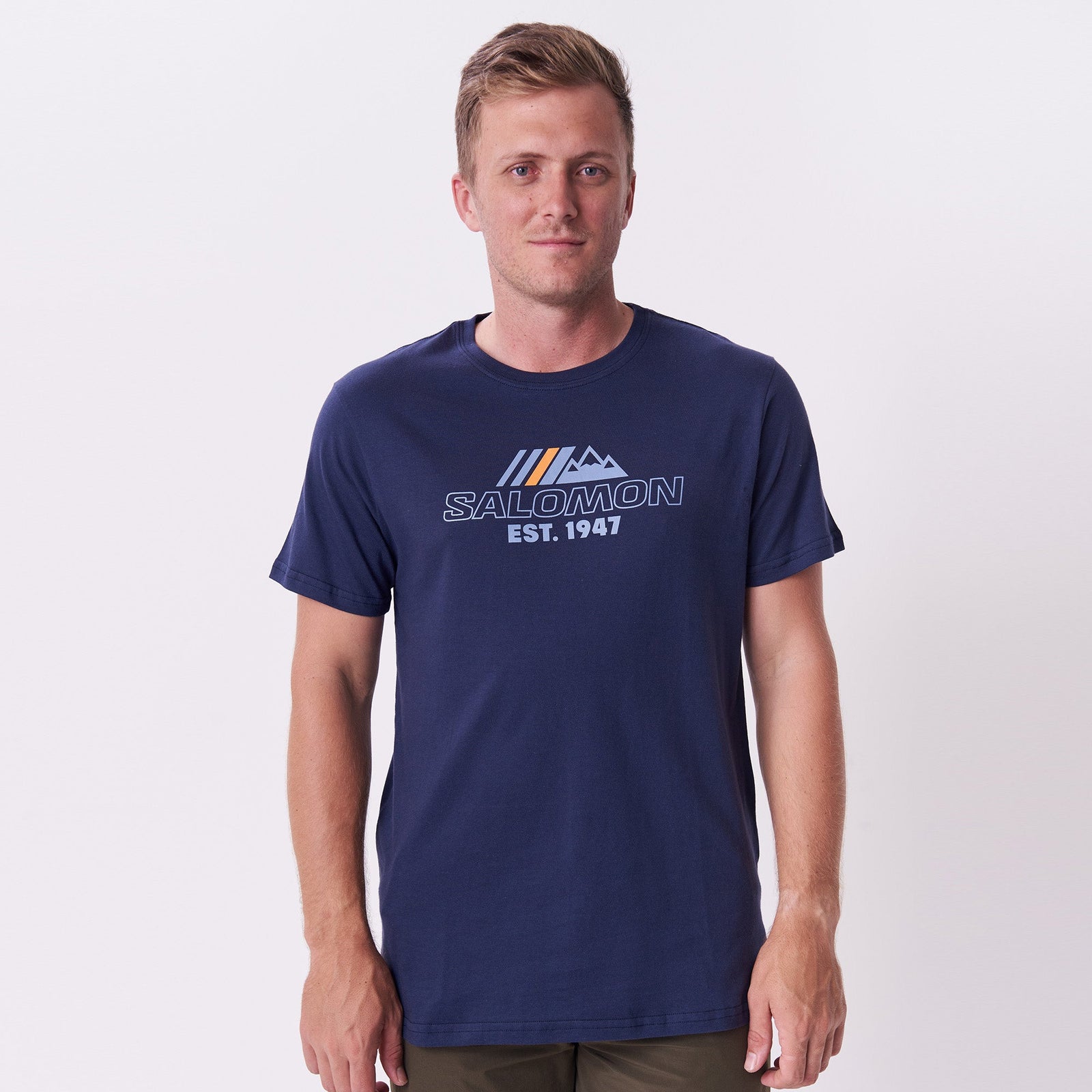 Salomon Men's High Peak Cotton Graphic Tee – Regular Fit, Night Sky