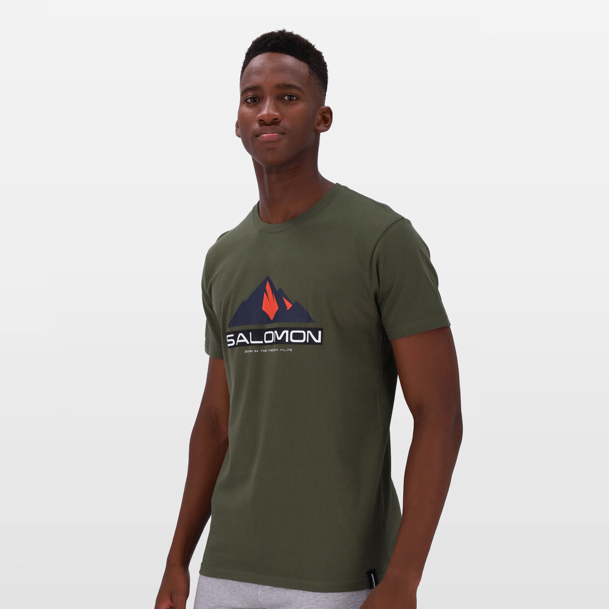 Salomon Men's Lace-Up Regular Fit Mountain Graphic Tee – Outdoor Adventure Style