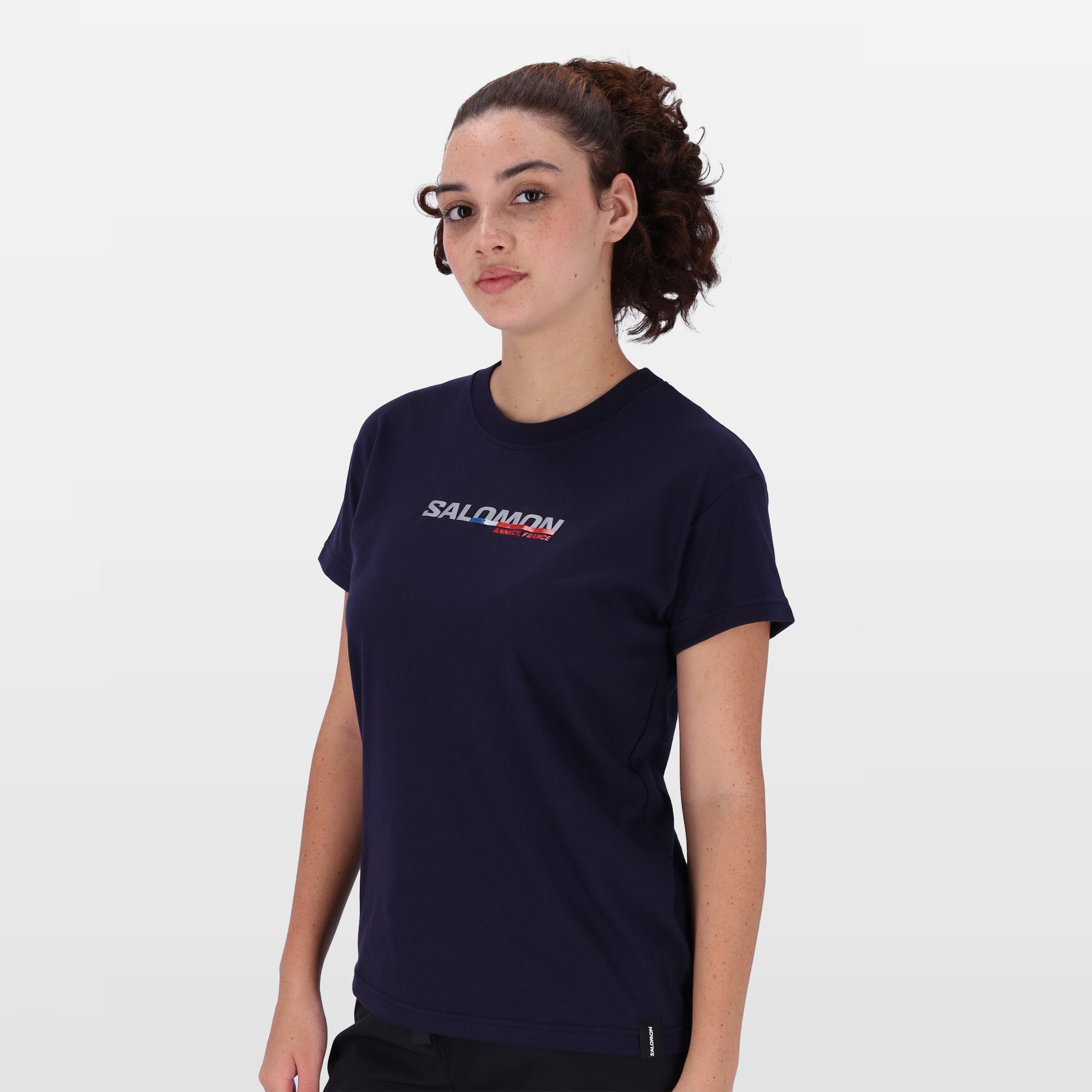 Salomon Women's Strike Out Active T-Shirt: Navy Blazer, Performance Fit, Comfort