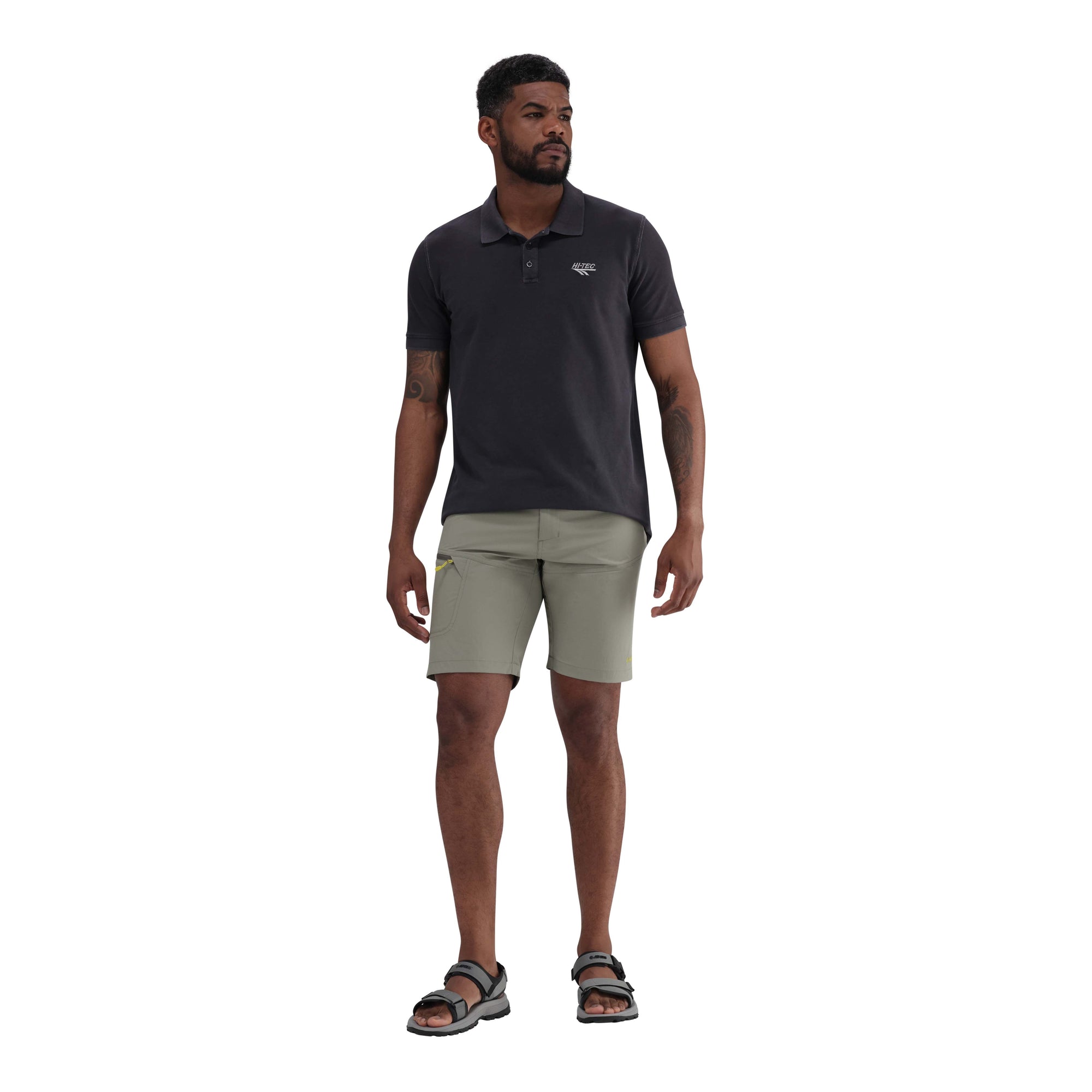 Hi-Tec Venture Men's Performance Shorts: 4-Way Stretch, UV50, Quick-Dry, Zipped Pockets