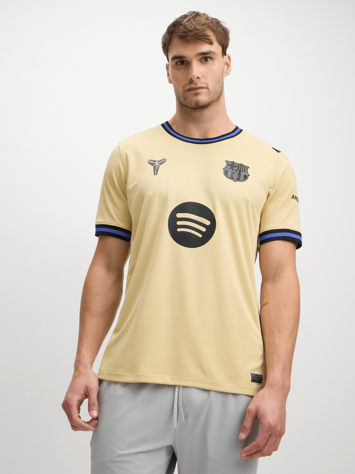 Nike Men's Barcelona Away 25/26 Gold Purple Black Stadium Soccer Jersey