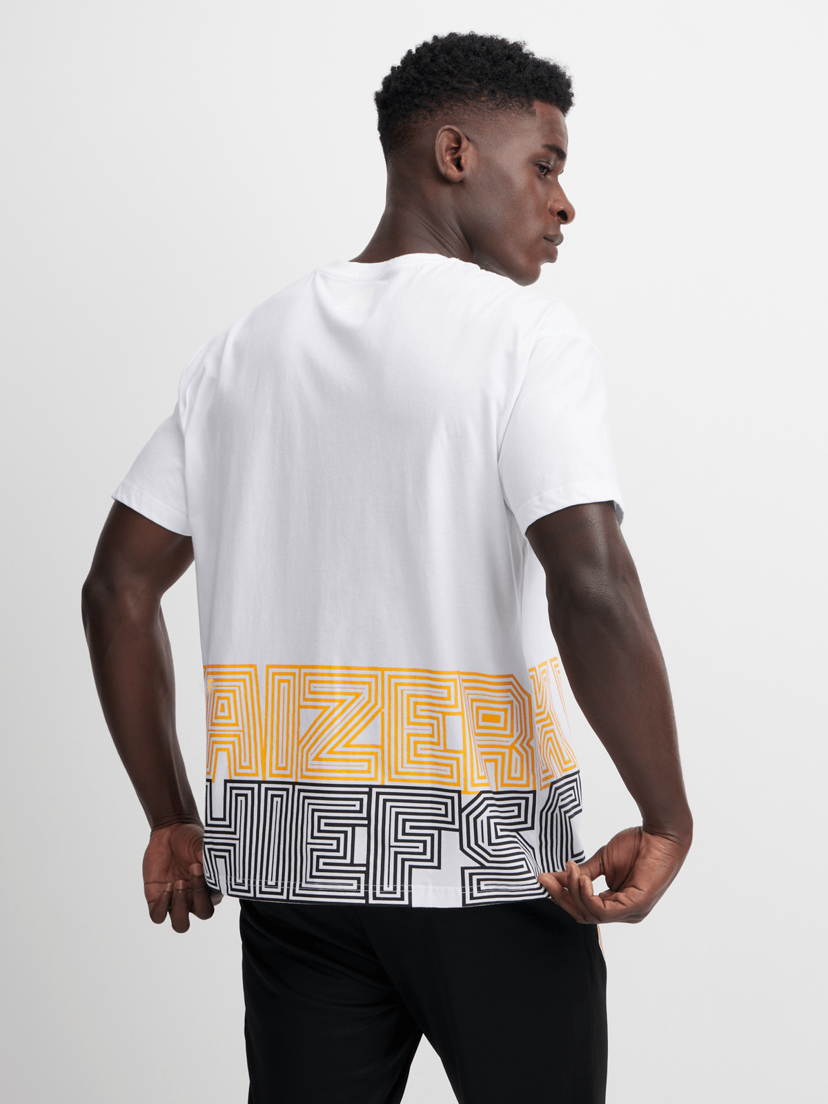 Kappa Men's Kaizer Chiefs Ametod White Cotton Tee - Official Fan Gear