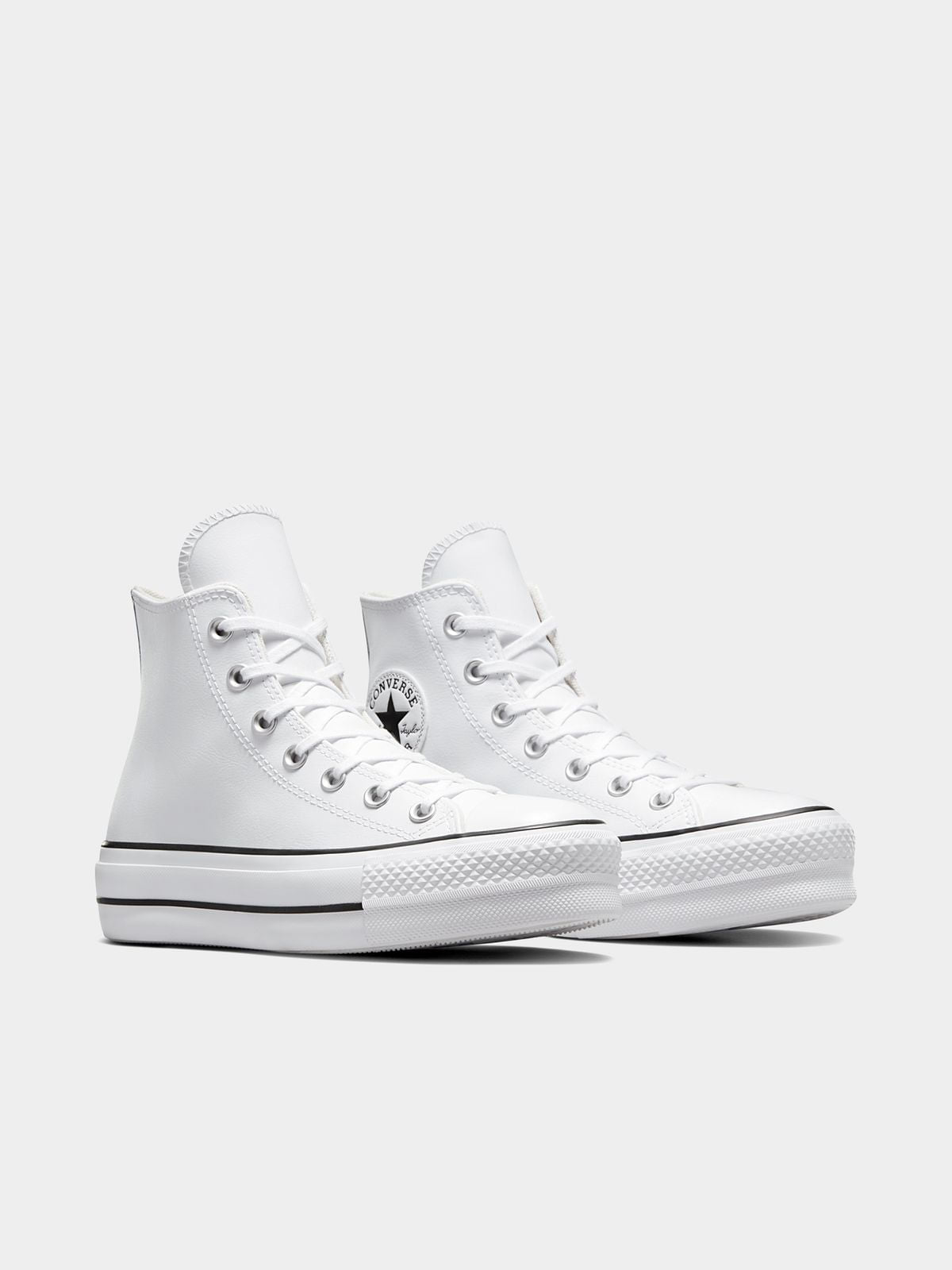 Women's Converse Chuck Taylor All Star Leather White Platform High-Top Sneakers