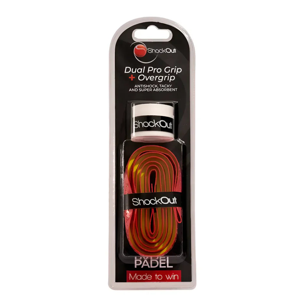 ShockOut Dual Pro Padel Racket Grip Set - Red - Cover